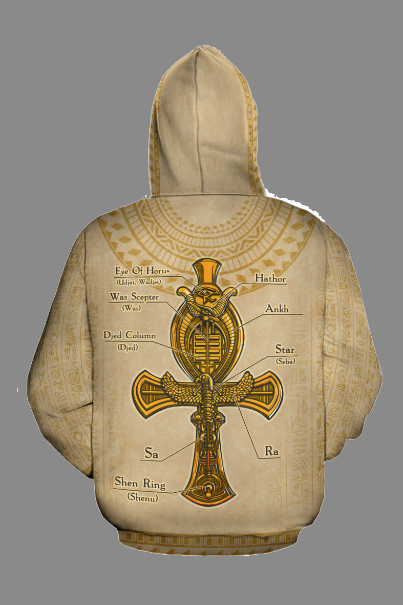 ANKH THE CROSS OF LIFE ALL-OVER HOODIE