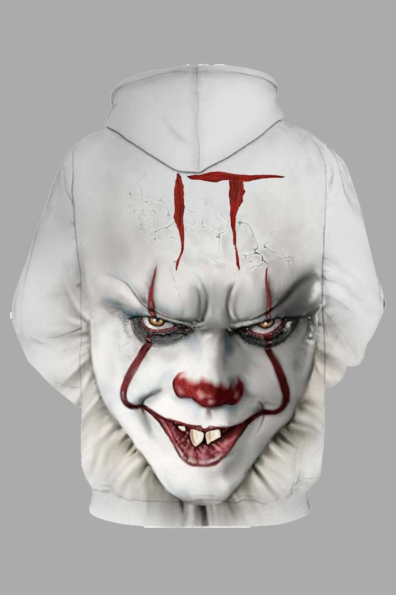 Street 3D Joker Printed Hooded Sweatshirt