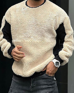 Casual Contrasting Color Crew Neck Sweatshirt