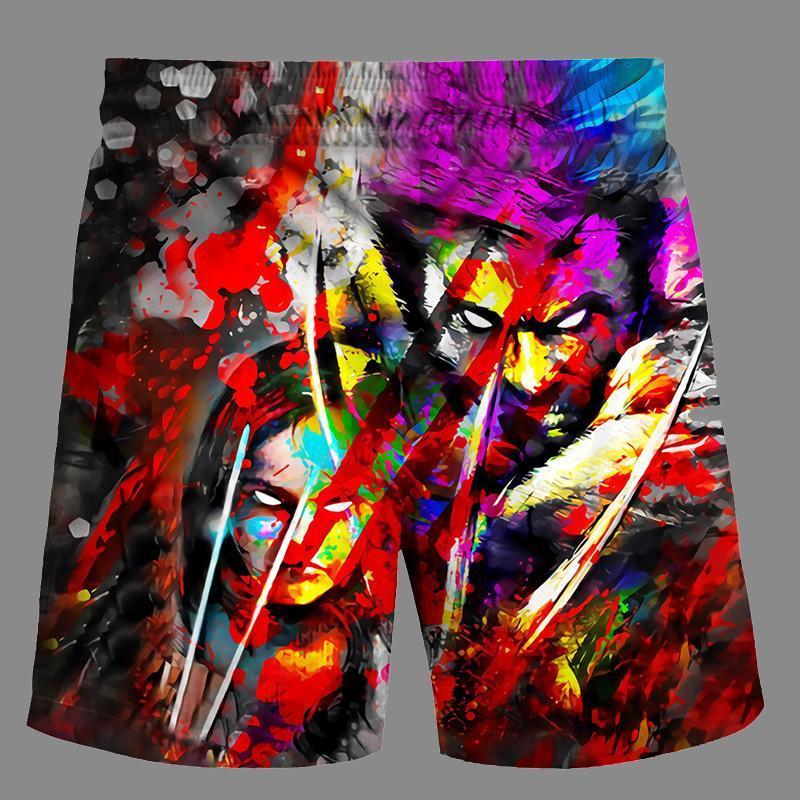 Casual   3D Werewolf  Printed Loose Shorts