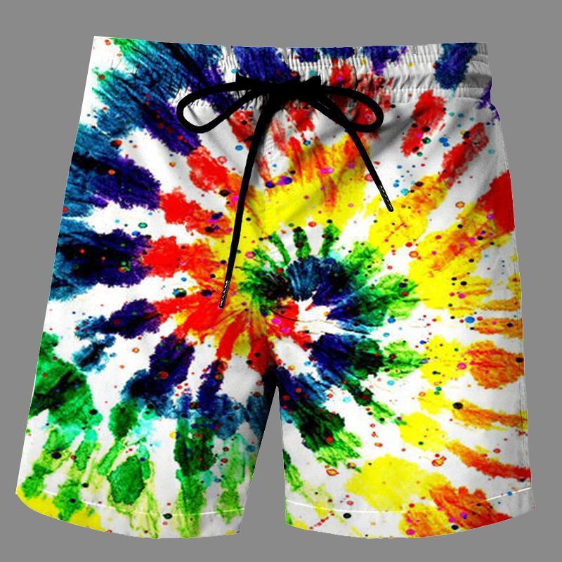 Casual   3D tiedye Printed Loose Shorts