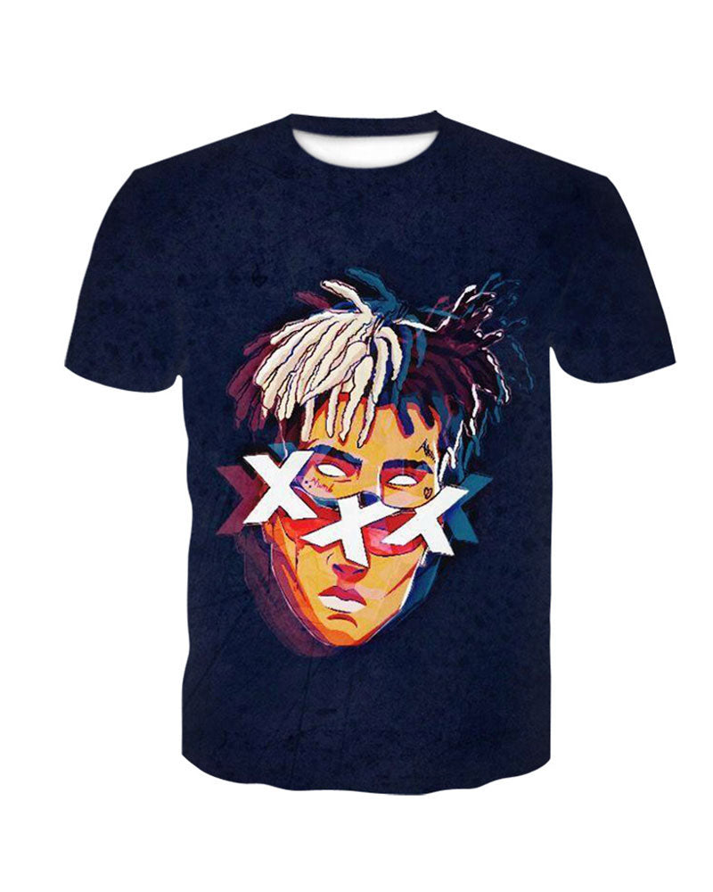 Hip-hop Rapper Print Short Sleeve T-Shirt