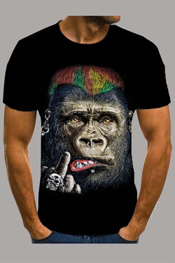 The 3D orangutan Print Short Sleeve T-shirt