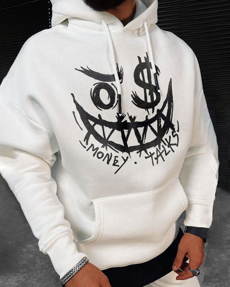 Trendy Smiley Face Print Hoodie