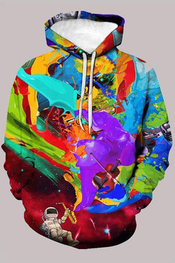 Street 3D Multicolor Digital Printed Hooded Sweatshirt