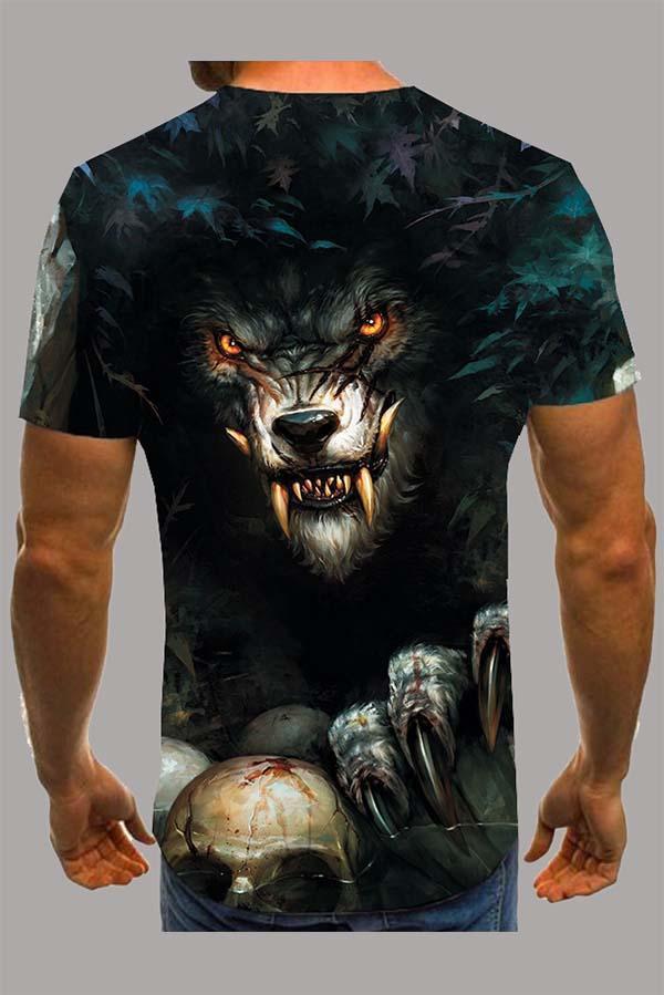 The 3D wolf Print Short Sleeve T-shirt