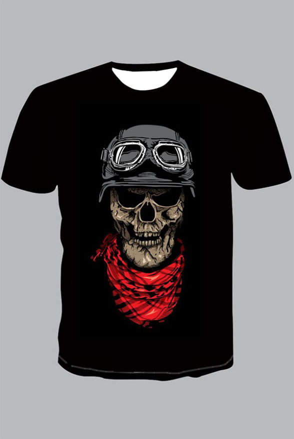 The 3D Skeleton  print  Short Sleeve T-shirt