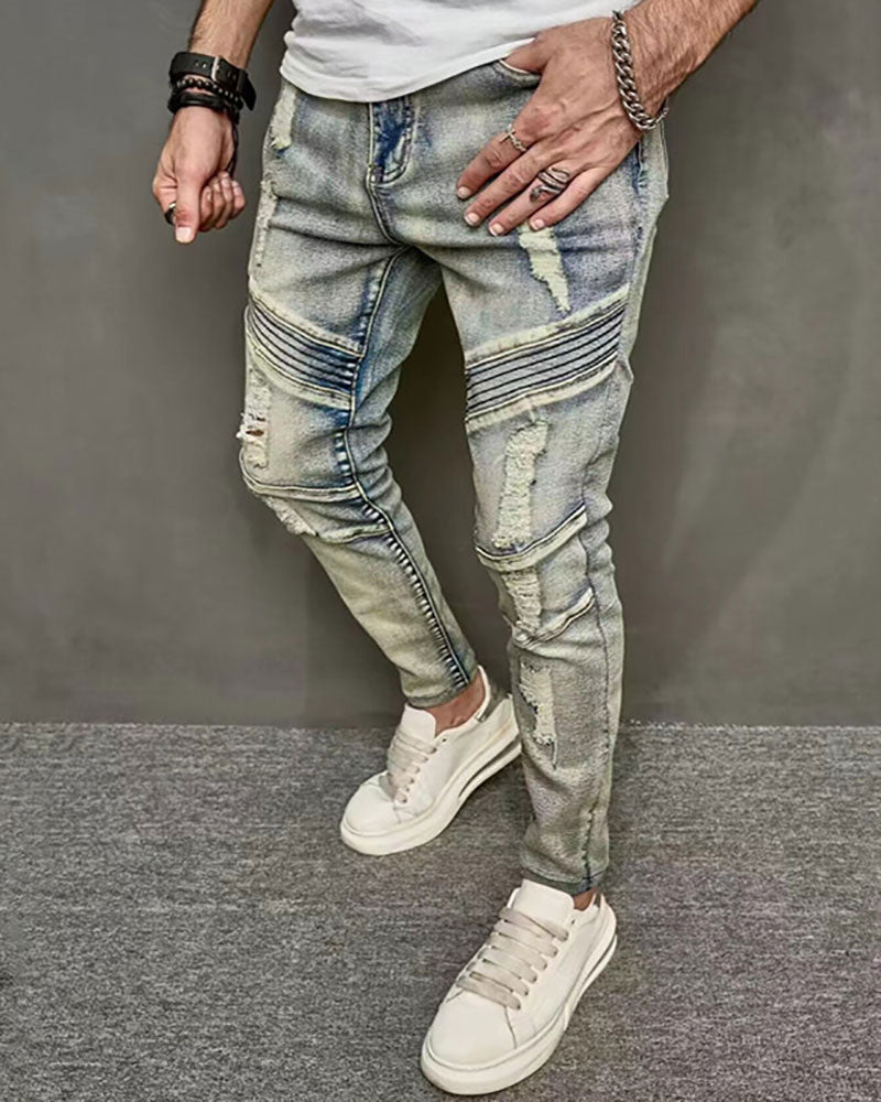 Vintage All-match Washed Ripped Jeans