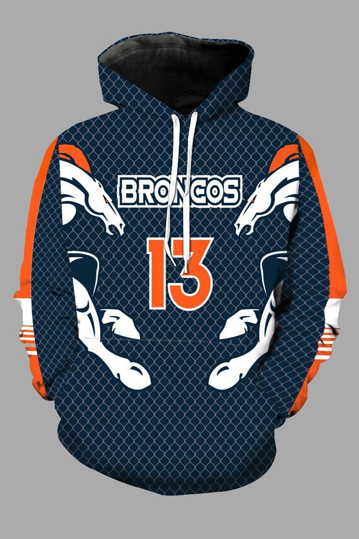 Street 3D Denver Broncos Printed Hooded Sweatshirt