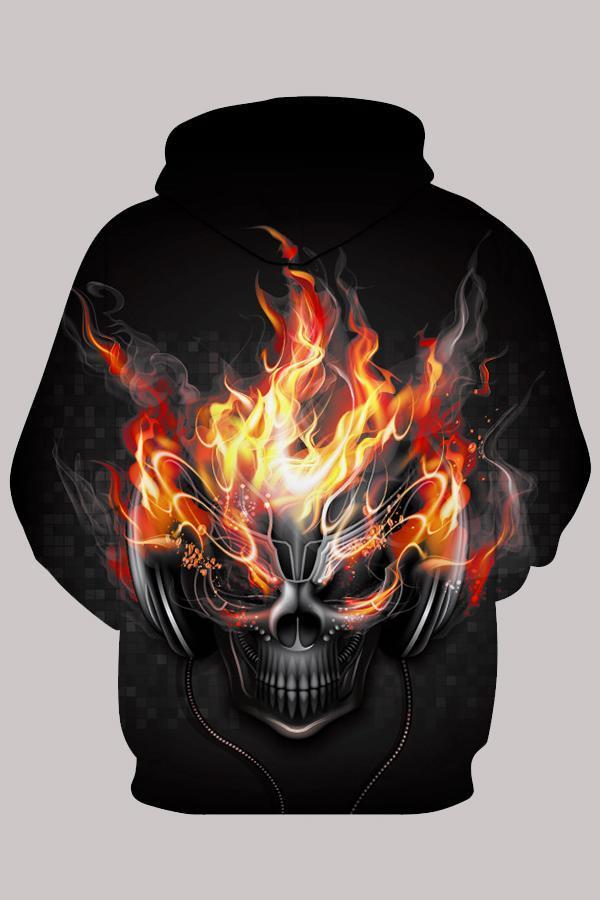 Street 3D Multicolor Digital Printed Hooded Sweatshirt