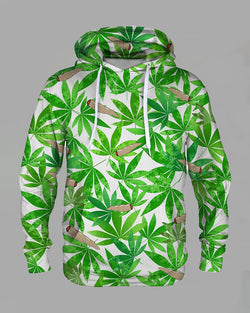 Natural Leaves Print Hoodie