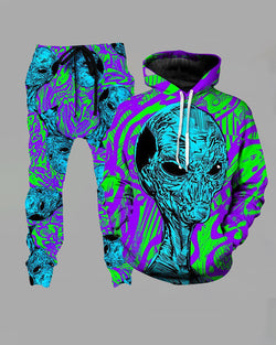 3D Street  Hooded Two-piece Suit