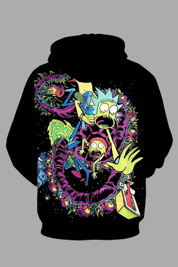 Street 3D Digital Cool Rick and Morty Printed Hooded Sweatshirt