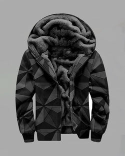 Men's Simple Printed Fleece Jacket