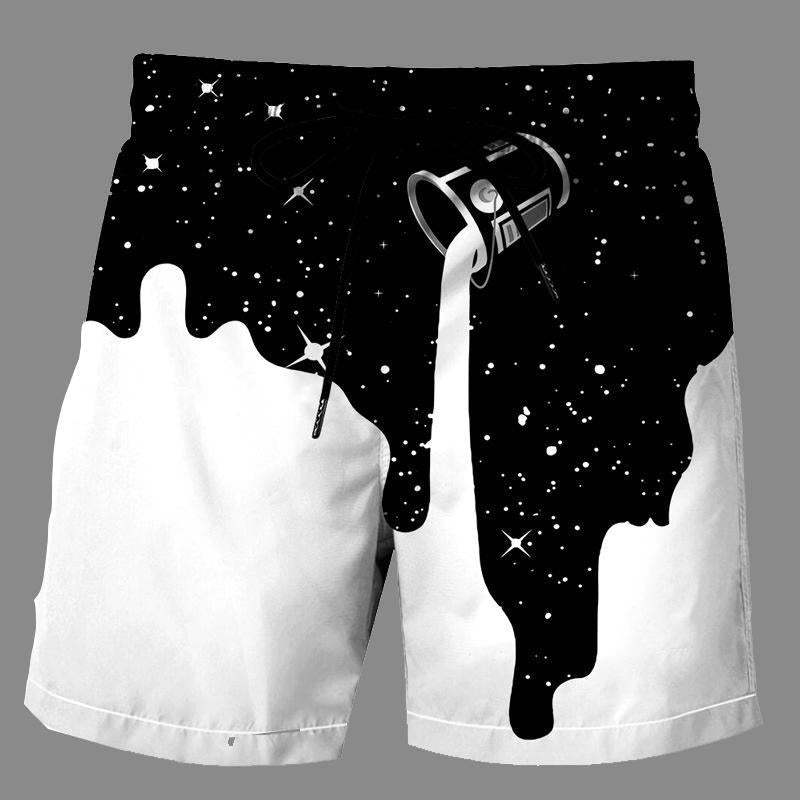 Casual   3D Space Printed Loose Shorts