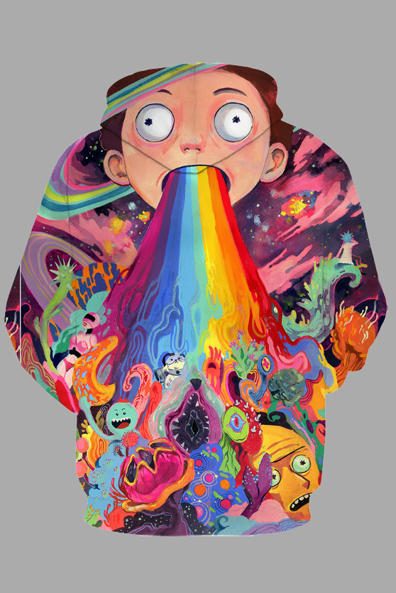 Street 3D Digital Cool Rick and Morty Printed Hooded Sweatshirt