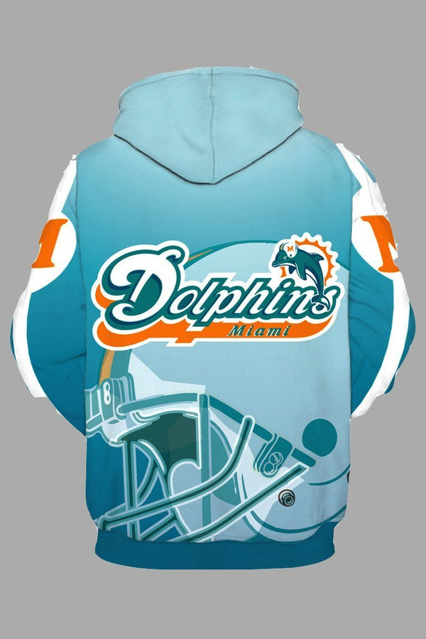 Street 3D Miami Dolphins Printed Hooded Sweatshirt