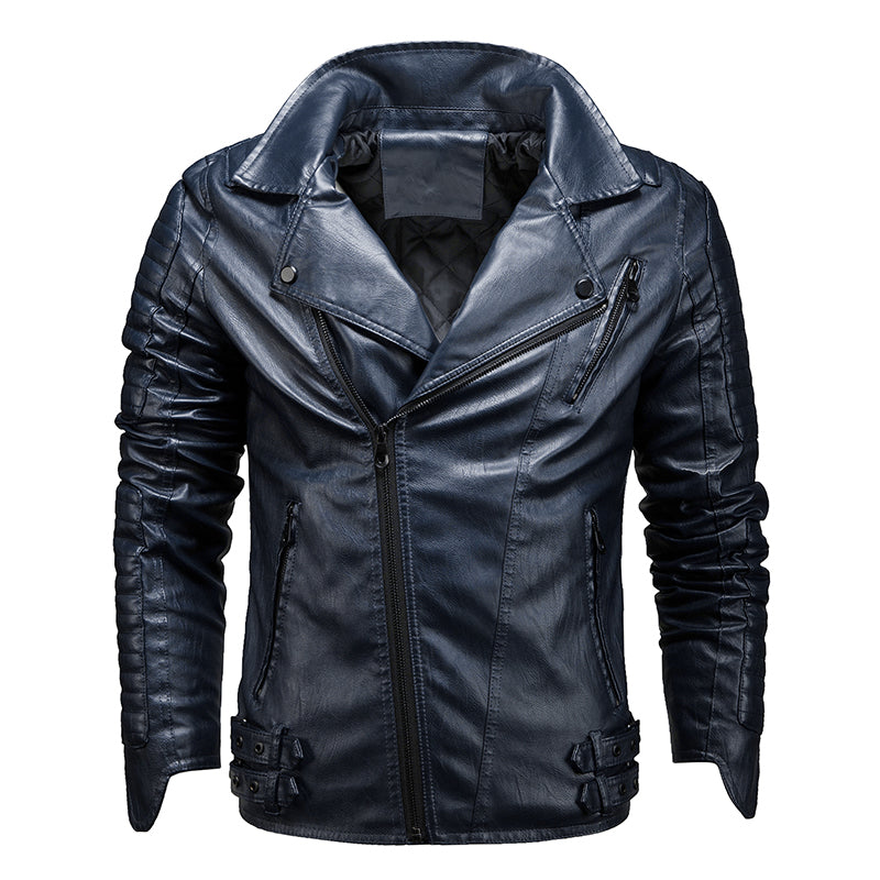 PU Leather Jacket Racing Motorcycle Suit Stitching Jacket