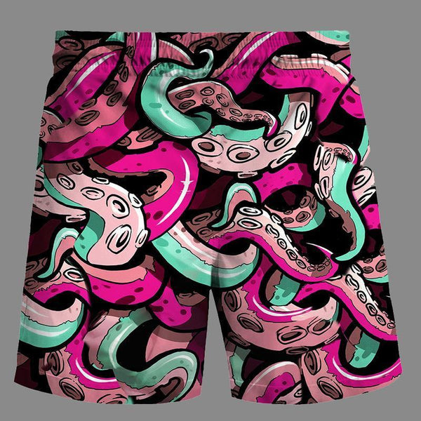 Casual   3D octopus Printed Loose Shorts