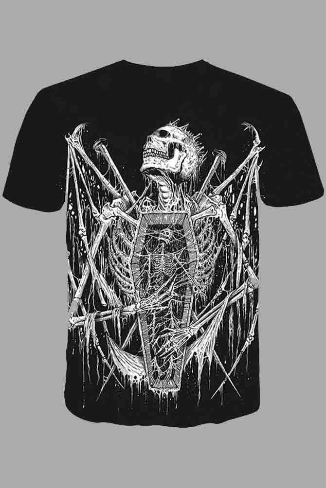 Street 3D Digital Skull Print Breathable T-shirt