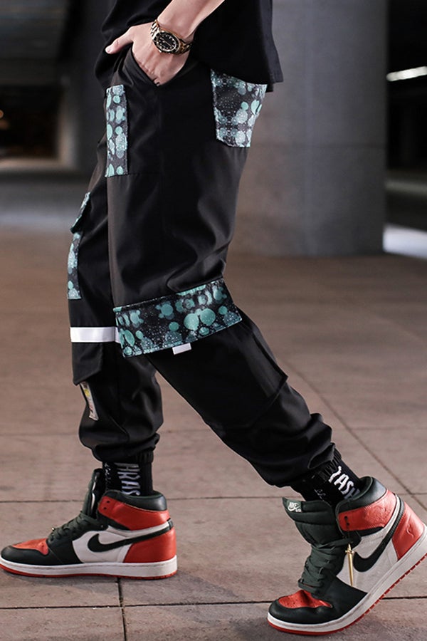 Street Style Fun Pattern Pocketed Cargo Pants
