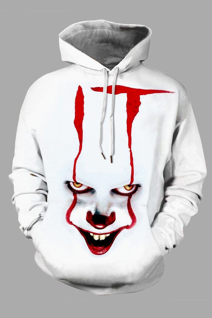 Street 3D Joker Printed Hooded Sweatshirt