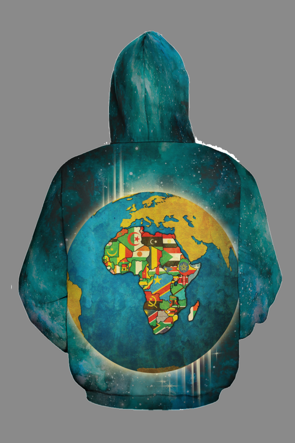AFRICAN MAP GALAXY 2 ALL-OVER HOODIE