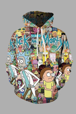 Hiphop 3D Cartoon Printed Hoodie Sweatshirt