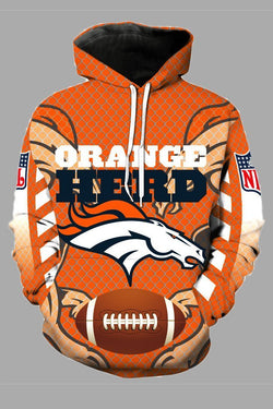 Street 3D  Denver Broncos Printed Hooded Sweatshirt