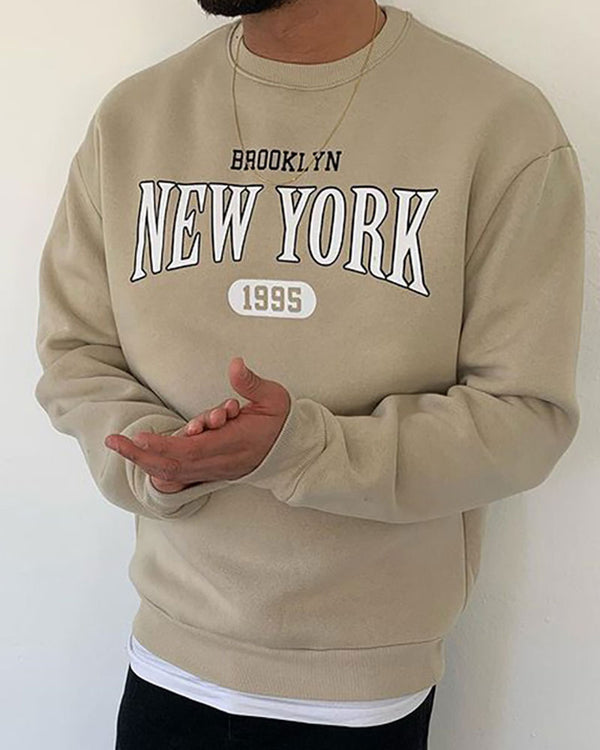 Street Letter Print Crewneck Sweatshirt