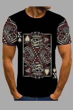 The 3D grim Reaper Print Short Sleeve T-shirt