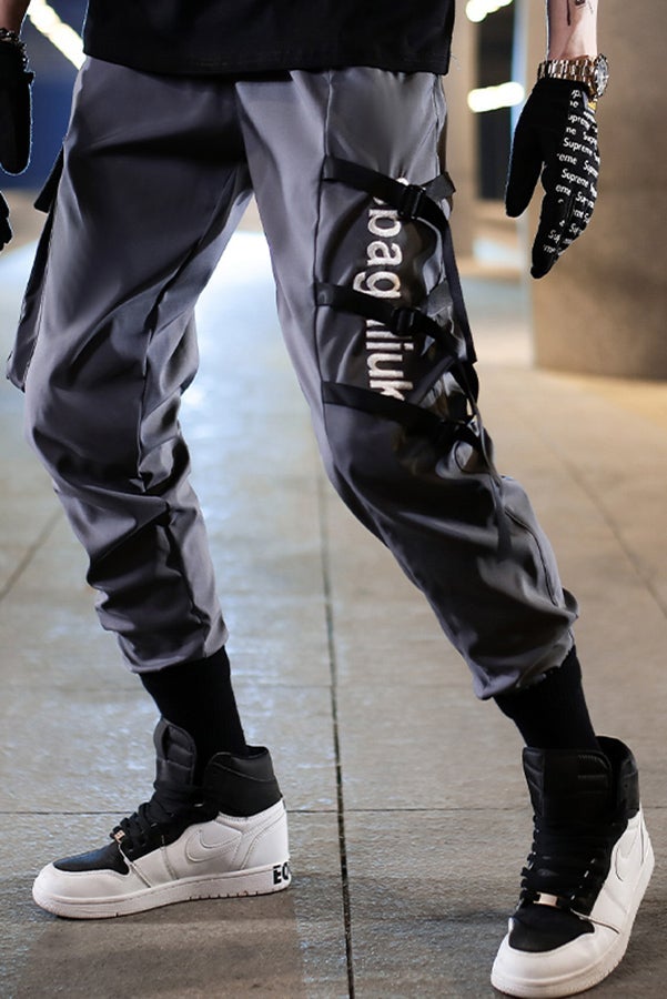 Street Style Fluorescent Pocketed Cargo Pants