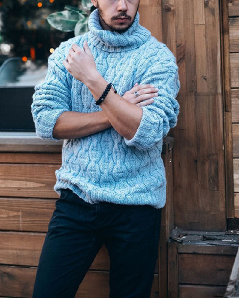 Casual Solid Color Turtleneck Sweater