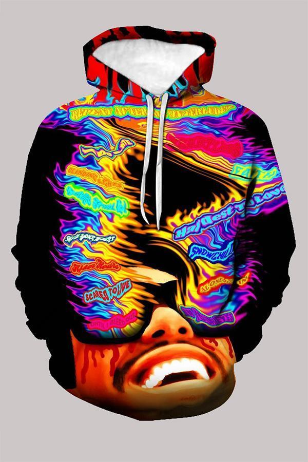 Street 3D Multicolor Digital Printed Hooded Sweatshirt