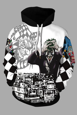 Street 3D Joker Printed Hooded Sweatshirt