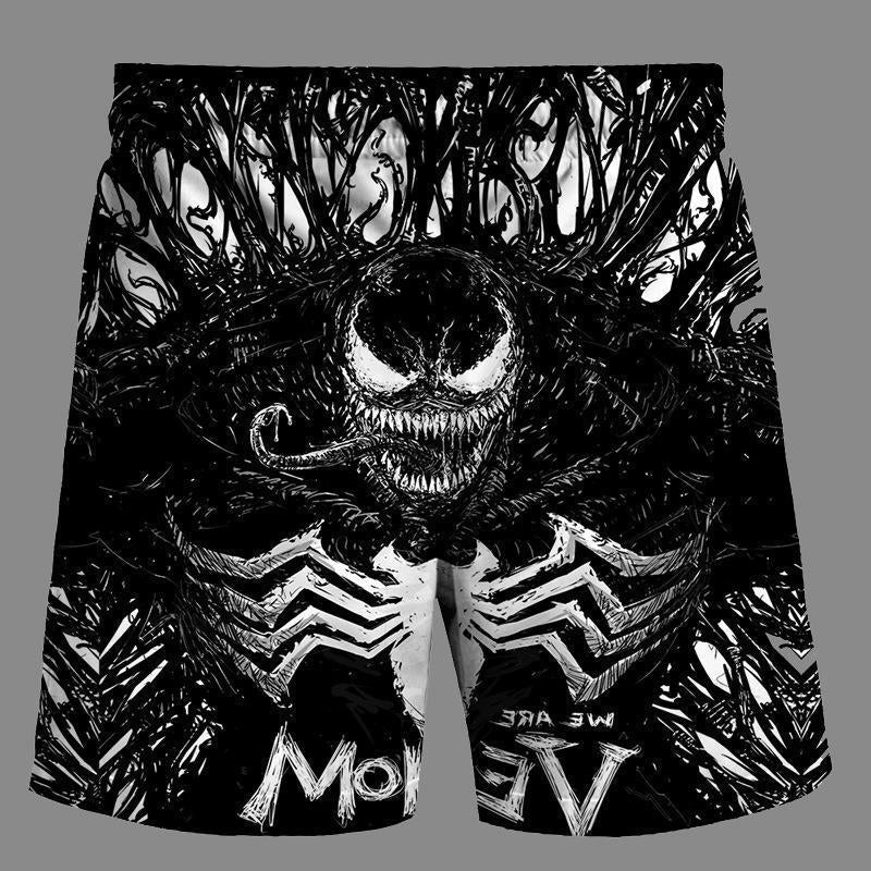 Casual   3D venom Printed Loose Shorts