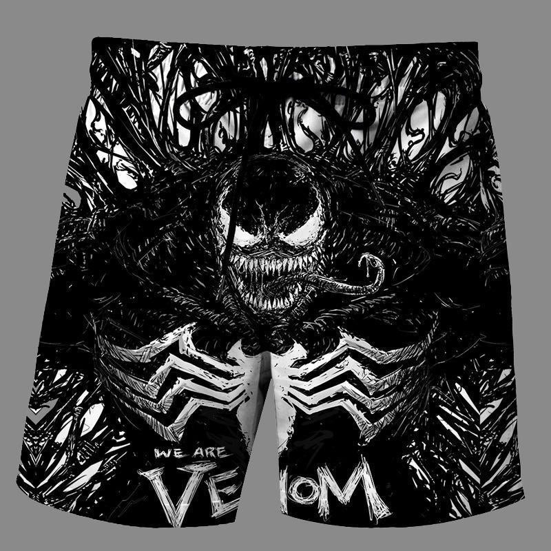 Casual   3D venom Printed Loose Shorts