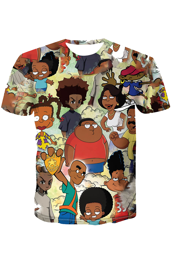 Casual O Neck Cartoon Print T-shirt