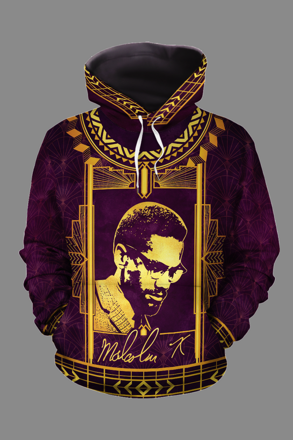 MALCOLM X ROYAL ALL-OVER HOODIE