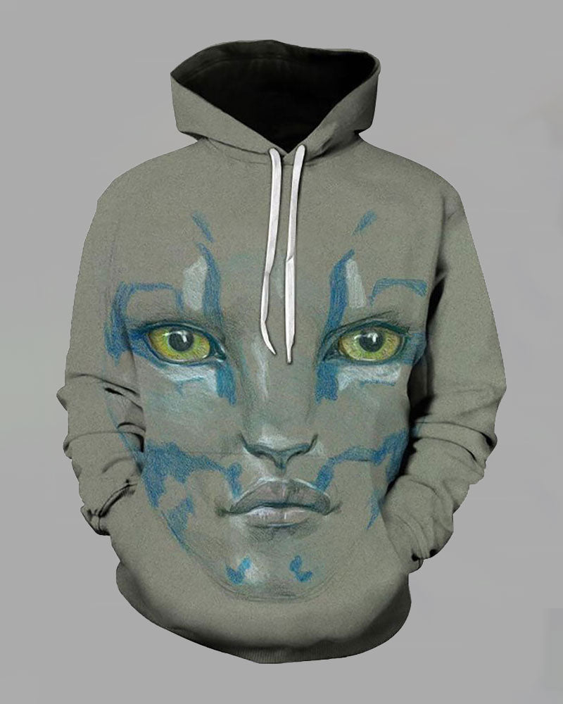 3D Movie Series Print Hooded Sweatshirt