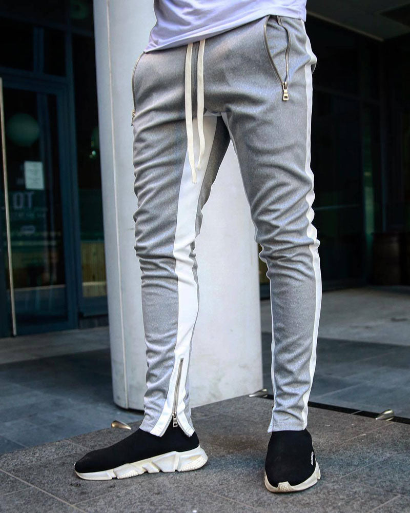 Trendy Zip Contrast Sweatpants