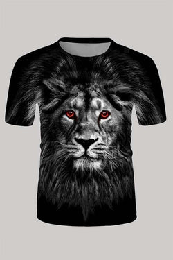 The 3D lion print Short Sleeve T-shirt