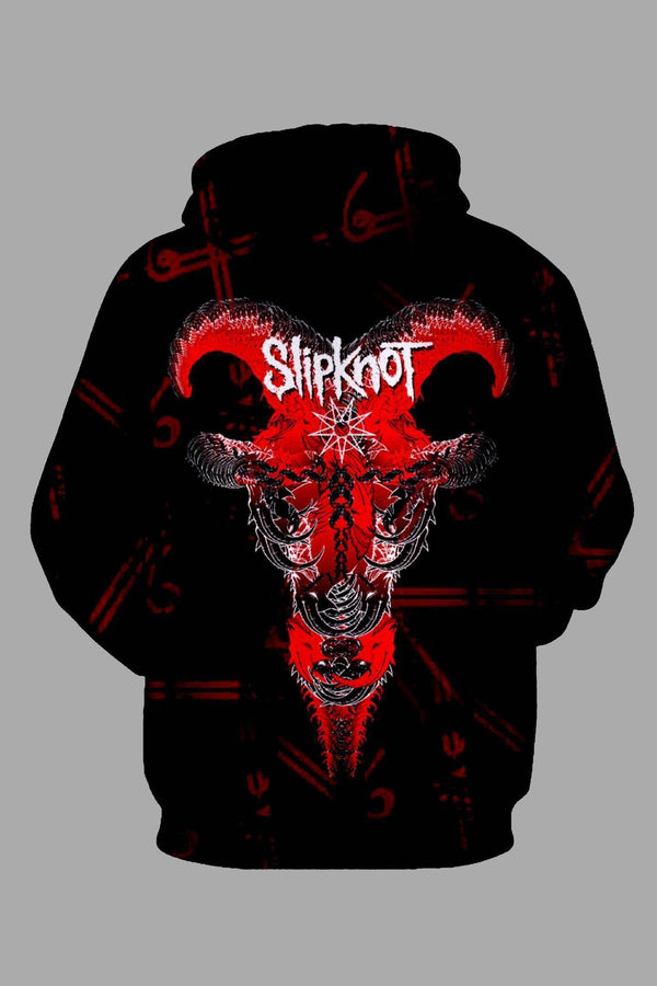 Street 3D Skull Print Hooded Sweatshirt