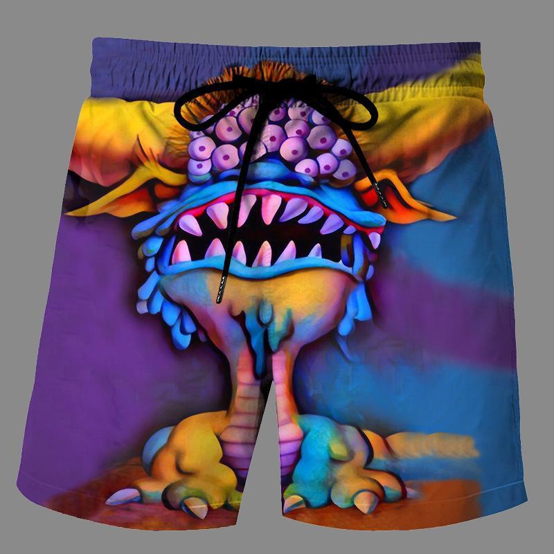 Casual   3D dinosaur Printed Loose Shorts