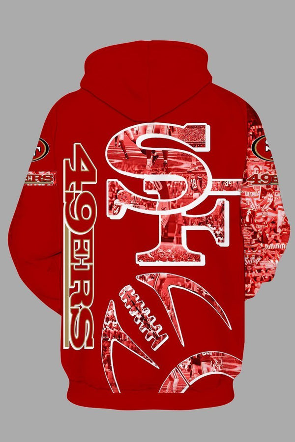 Street 3D 49ERS Printed Hooded Sweatshirt