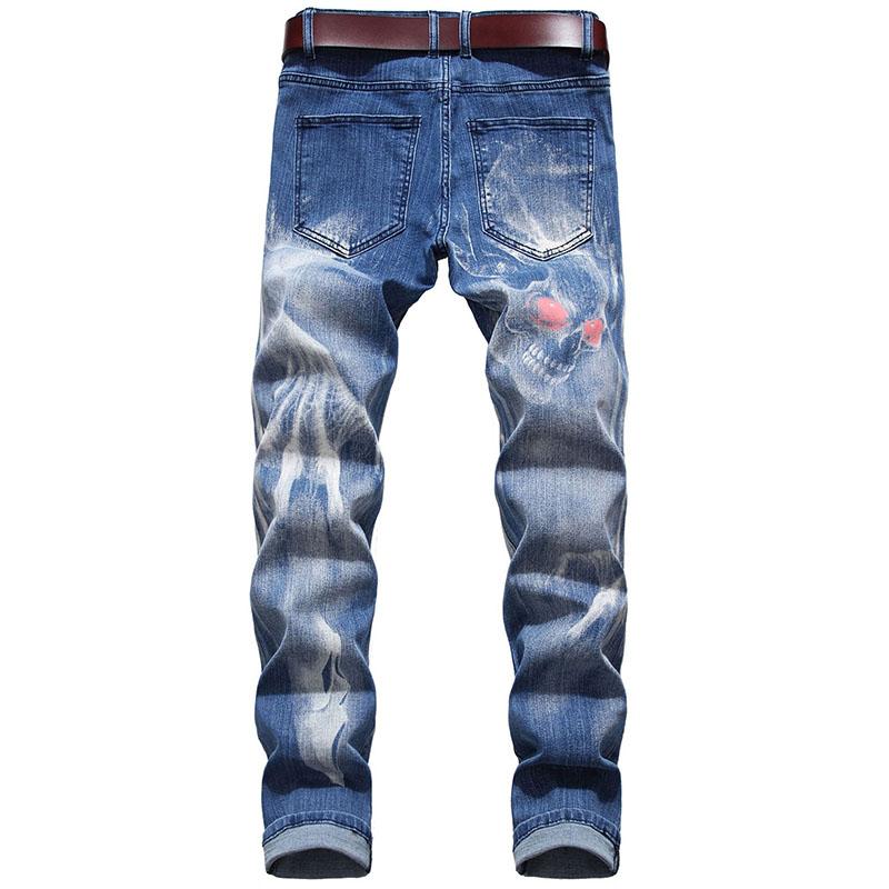 3D Graphic Print Slim-fit Men's Jeans