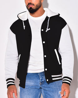 Casual Contrast Color Baseball Jacket