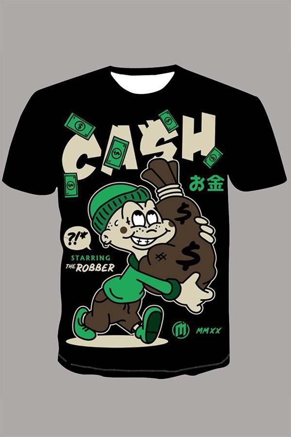 The 3D cash Print Short Sleeve T-shirt