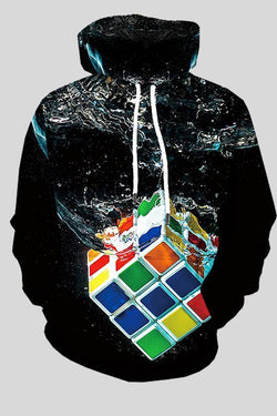 3D Rubik's Cube Printed Hoodie Sweatshirt