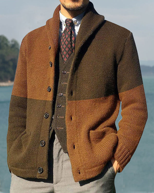 Casual Contrast Sweater Cardigan
